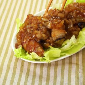 ナスの豚肉巻き玉ねぎソース