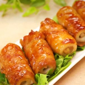 「ごぼうとちくわの肉巻き」のレシピ動画