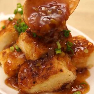 揚げ出し豆腐の甘酢あん