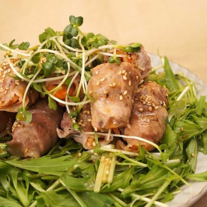 えのきのキムチ豚巻き