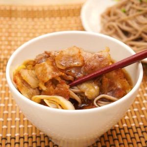 豚バラとネギのおろしつけそば