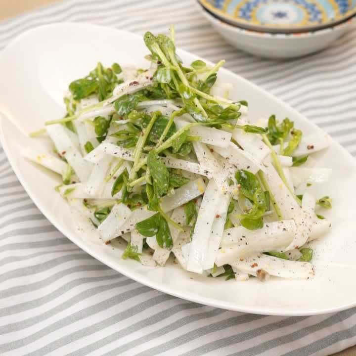 大根と豆苗のマヨサラダ
