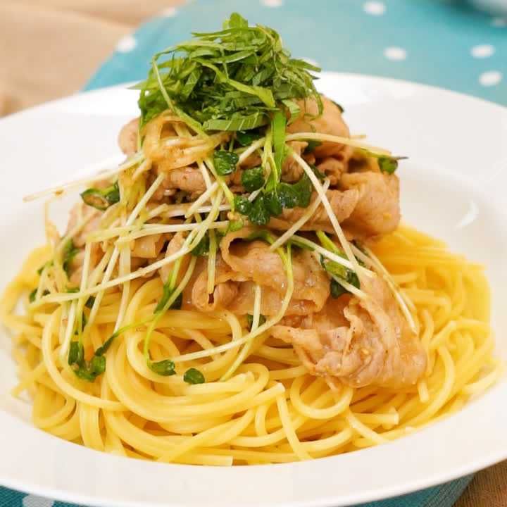 ごま香る豚しゃぶ和風パスタ