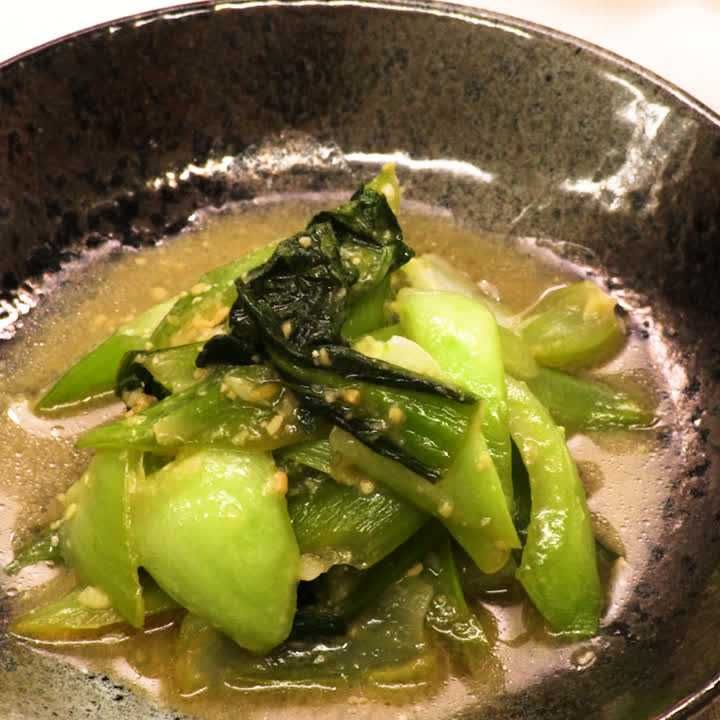 チンゲン菜のにんにくみそ炒め