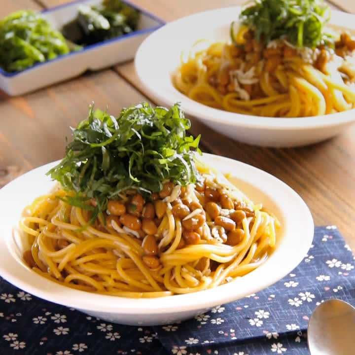納豆しらすの和風パスタ