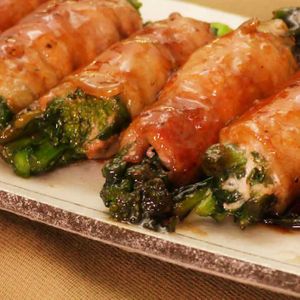 「菜の花の肉巻き」のレシピ動画