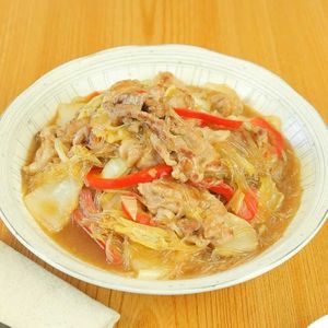 白菜と春雨の豚肉炒め