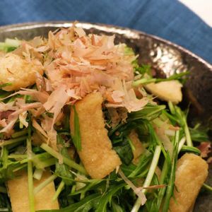 「水菜と油揚げの煮浸し」のレシピ動画