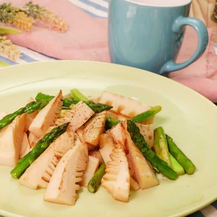 筍とアスパラのバター炒め