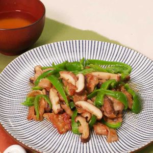 しいたけと豚肉のみそ炒め