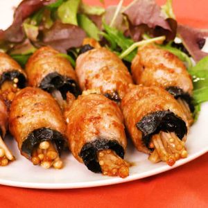 「豚バラえのきのり巻き」のレシピ動画