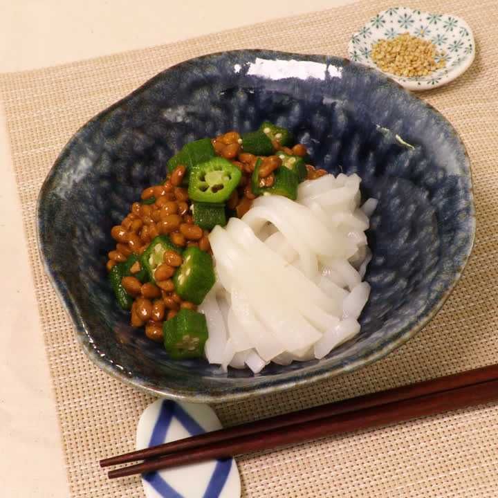 イカとオクラの納豆和え