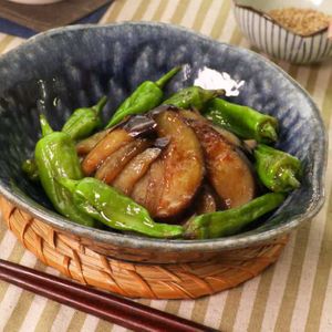 なすとししとうの梅和え