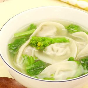 「菜の花のスープ水餃子」のレシピ動画