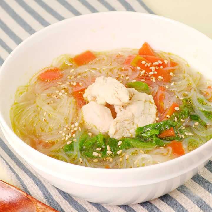 ささみとレタスの春雨スープ