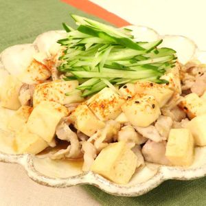 豚肉の甘辛豆腐たれ