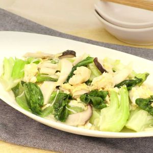 「チンゲン菜とほたてのとろみ炒め」のレシピ動画