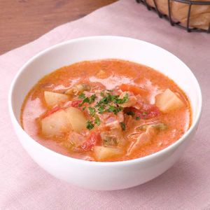 「トマトクリームクラムチャウダー」のレシピ動画