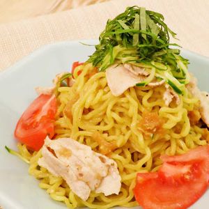 「豚しゃぶ梅だれ和え麺」のレシピ動画