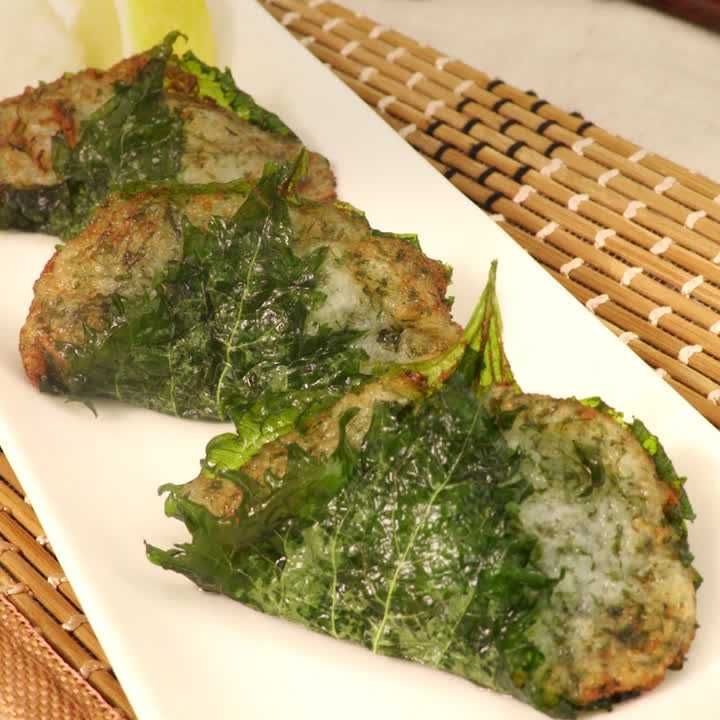 青のり香るえびのとろろ揚げ