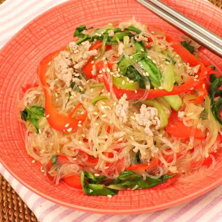 豚ひき肉の春雨チャプチェ