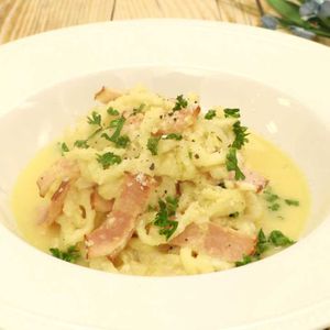 「切り干し大根のヘルシーカルボナーラ」のレシピ動画