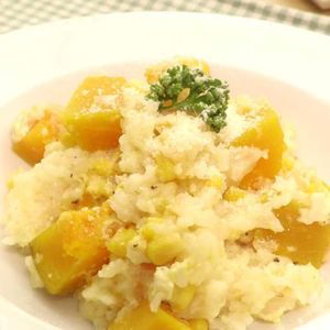 かぼちゃととうもろこしのミルクリゾット風