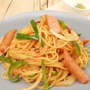 「わさび風味の大人のナポリタン」のレシピ動画