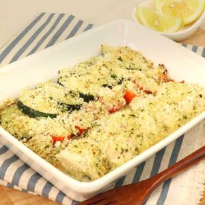 「鶏ささみのガーリックパン粉焼き」のレシピ動画