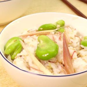 「そら豆とみょうがのさっぱりご飯」のレシピ動画