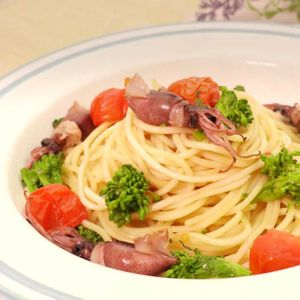 「ホタルイカと菜の花のパスタ」のレシピ動画