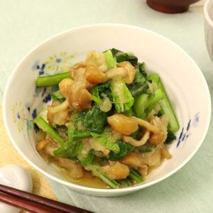 「小松菜のなめこみぞれ和え」のレシピ動画