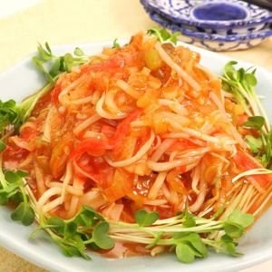 「もやしとカニかまぼこのチリソース和え」のレシピ動画