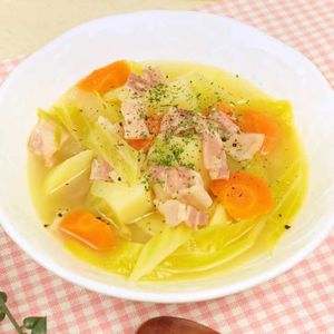 「具だくさん野菜スープ」のレシピ動画
