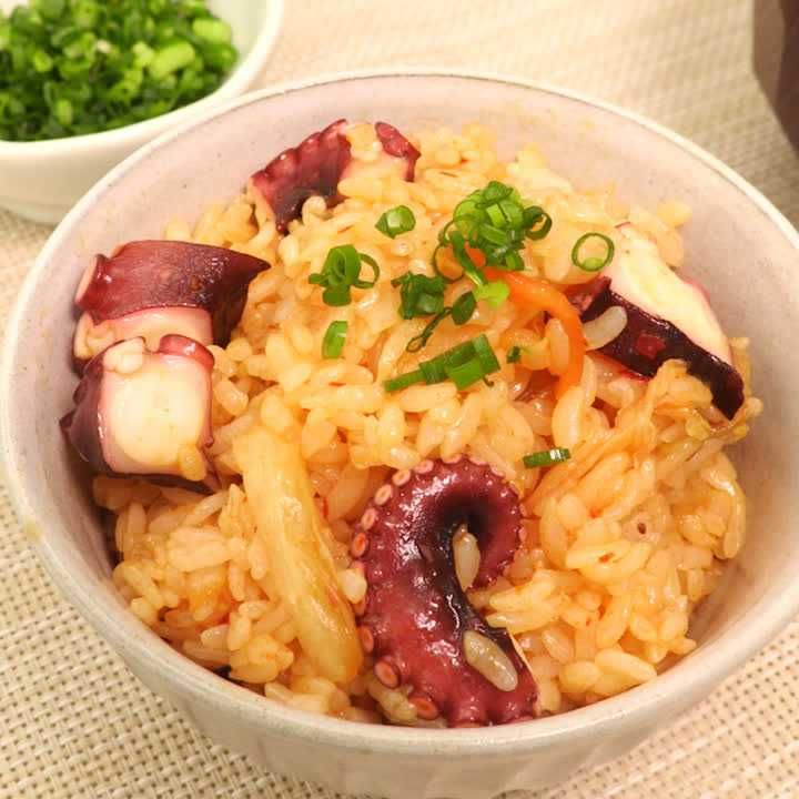 たことキムチの混ぜごはん