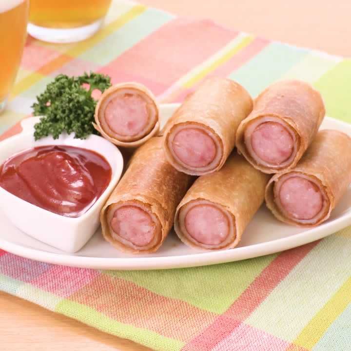 ちくわウインナーの包み揚げ