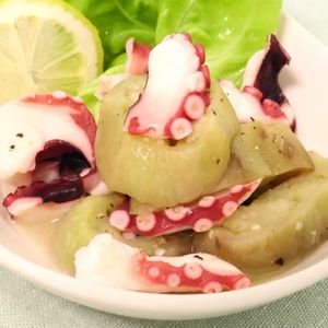 なすとたこのレモンバター