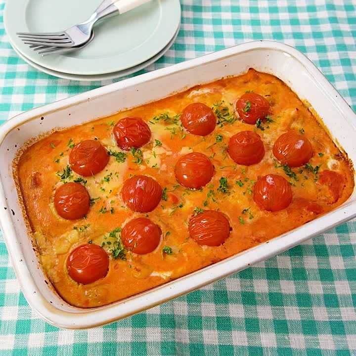 ミニトマトのオープンオムレツ