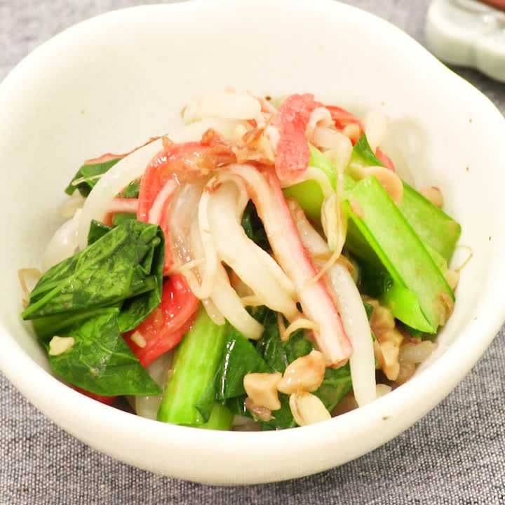 小松菜ともやしの納豆あえ