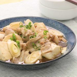 「レンジで肉豆腐」のレシピ動画