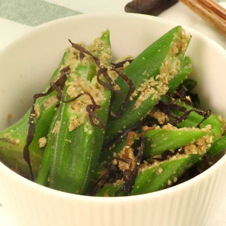 オクラの塩昆布あえ