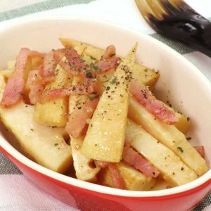 「たけのこのガーリックマヨ炒め」のレシピ動画