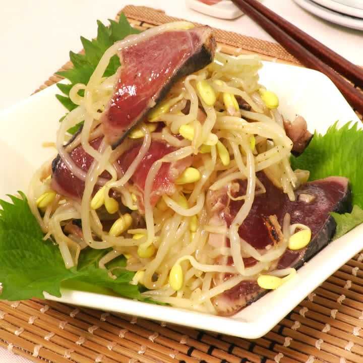 豆もやしとかつおのマリネ
