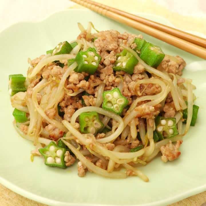 オクラもやし麻婆