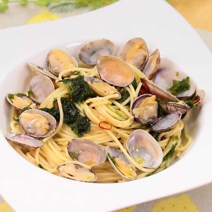あおさとあさりのパスタ