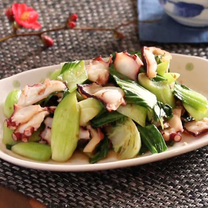 たことチンゲン菜のおかか炒め