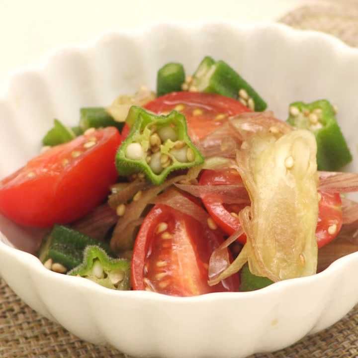 シャキシャキねばねば オクラとみょうがの中華和えのレシピ動画 作り方 Delish Kitchen