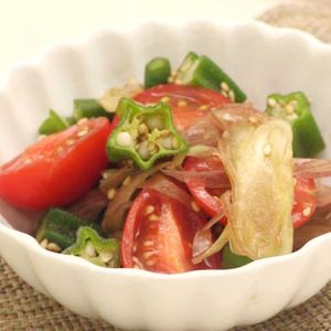 「オクラとみょうがの中華和え」のレシピ動画