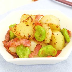 「そら豆とじゃがいものアンチョビバター炒め」のレシピ動画