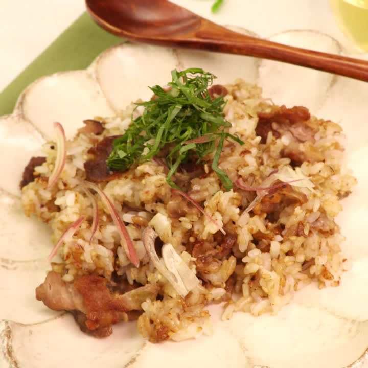 みょうがと豚肉の柚子胡椒チャーハン